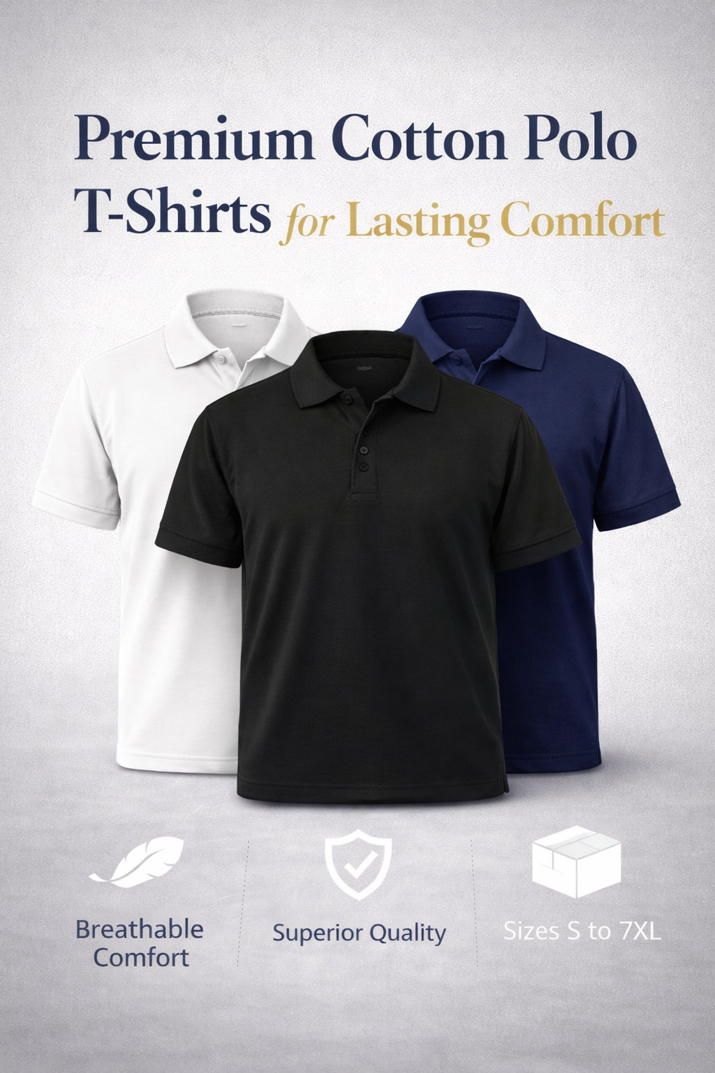 Pure Cotton Collar T-shirts